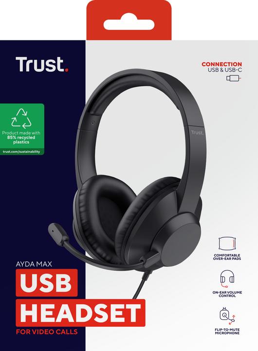 Produktbild Trust Ayda Max USB Stereo Headset (Kabelgebunden, USB-A)