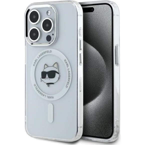 Karl Lagerfeld KLHMP14LHLSCHH iPhone 14 Pro 6.1" biały/white hardcase IML Metal Choupette Head MagS (Apple iPhone 14 Pro...