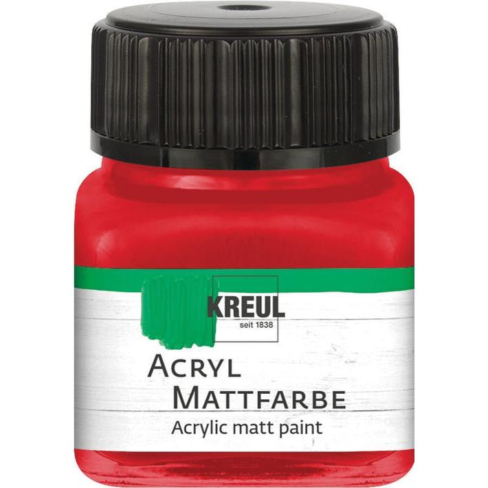 Kreul, Künstlerfarbe + Bastelfarbe, Acryl Mattfarbe, 20 ml (Dunkelrot, 20 ml)