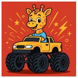 Ideyka Malen nach Zahlen - Giraffe im Auto (Kinder)