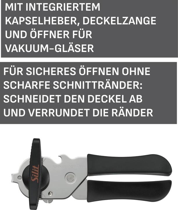 Produktbild Silit Dosenöffner mit integriertem Kapselheber Deckelzange und Öffner Edelstahl