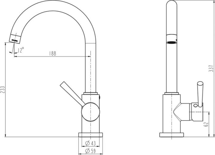 Image du produit Schütte Robinet Cuisine CORNWALL Robinet d'évier Chrome Pivotant 79116