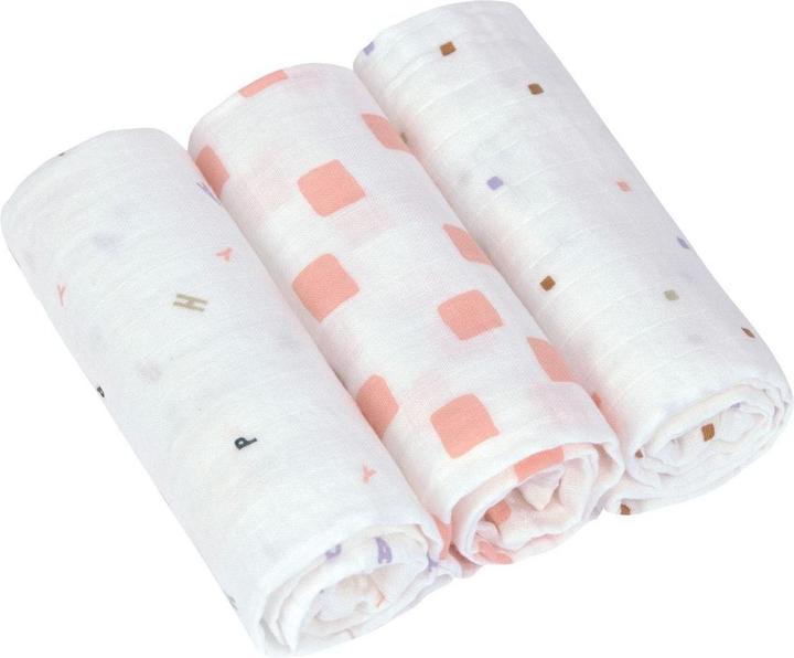 Lassig Mull doek 3-pack Swaddle M biologisch katoen (60 cm, 60 cm)