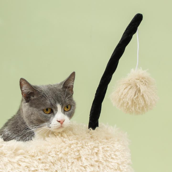 Produktbild PawHut Kratzbaum Spanplatte, Polyester Braun (98 cm, Hellbraun)