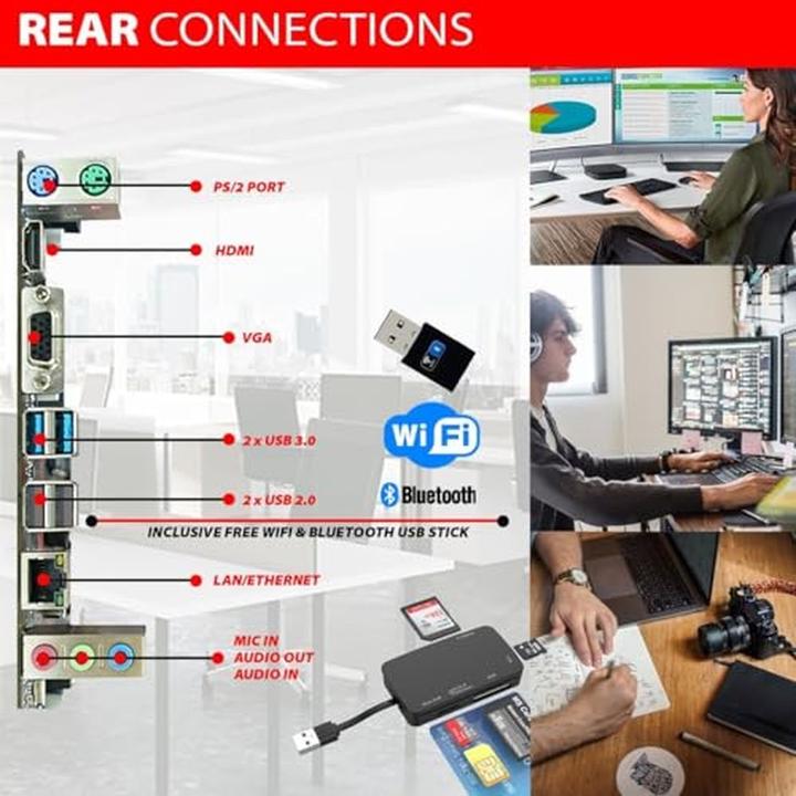 Actual product image GMR Intel Core i7 Multimedia PC with 32GB RAM, 1TB SSD, DVD+RW, USB 3.0, WiFi, Windows 11 Pro (32.77 GB, 1000 GB)