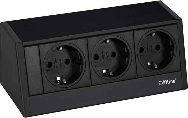 Actual product image Evoline R-Dock socket outlet element 3 x Schuko black (3x, CEE 7/3, 1 m)