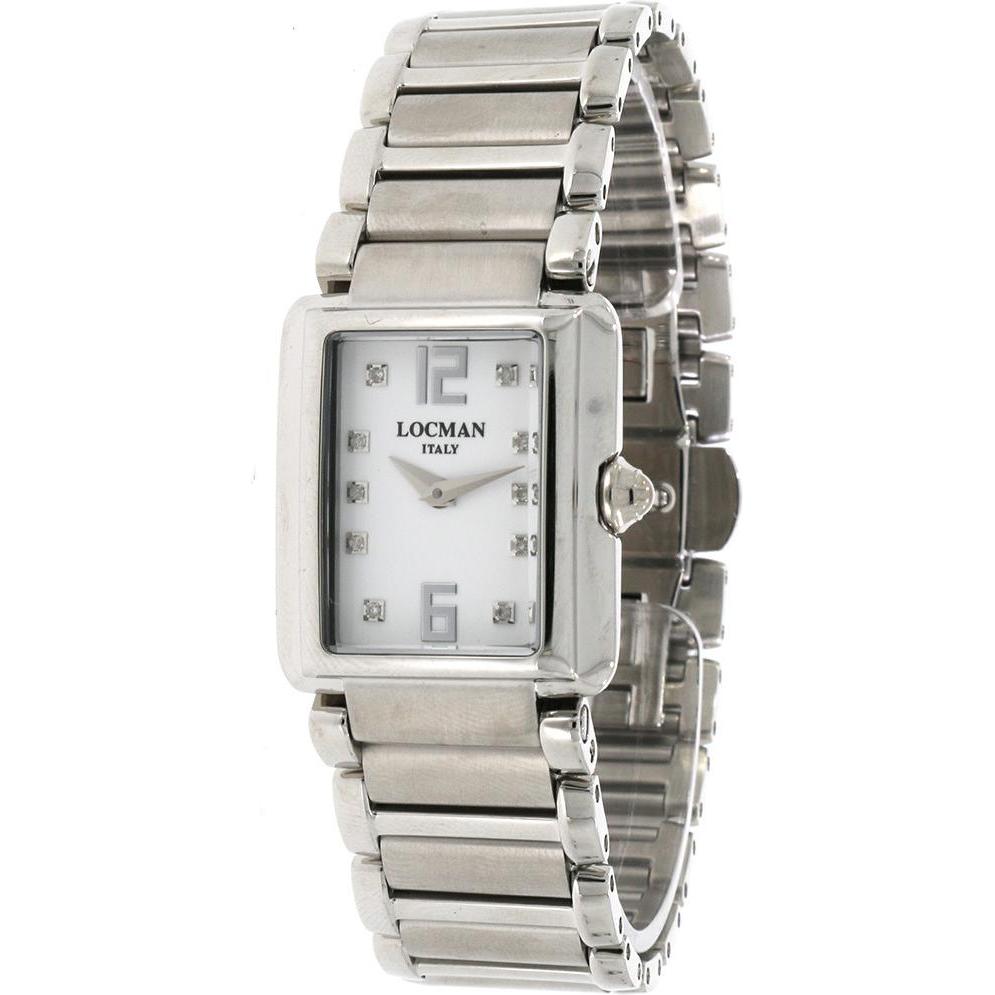 Locman, Armbanduhr, Italy Damenuhr Giannutri weiss Diamant Titan / Stahl Ref. 670, Silber, (Analoguhr, 36 mm)