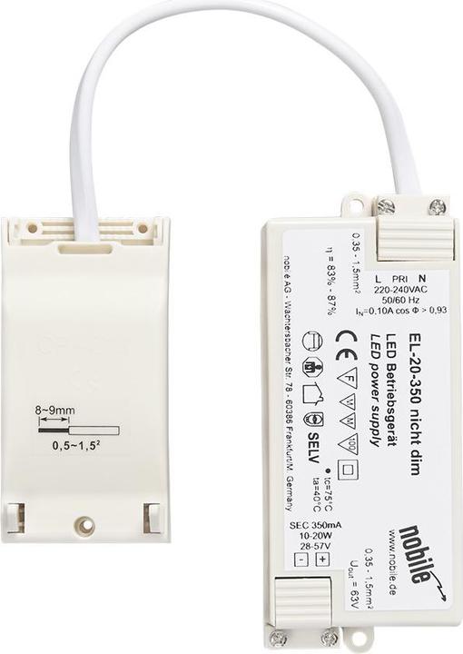 Image du produit Nobile Transformateur LED 20W 350mA 57V IP20 Kstgeh dyn 180x46x19mm