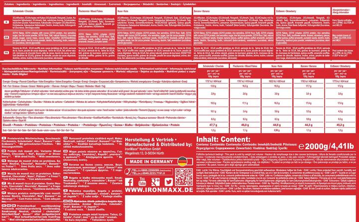 Valori nutrizionali e ingredienti IronMaxx Muesli proteico (sacchetto da 2000 g) (2000 g)