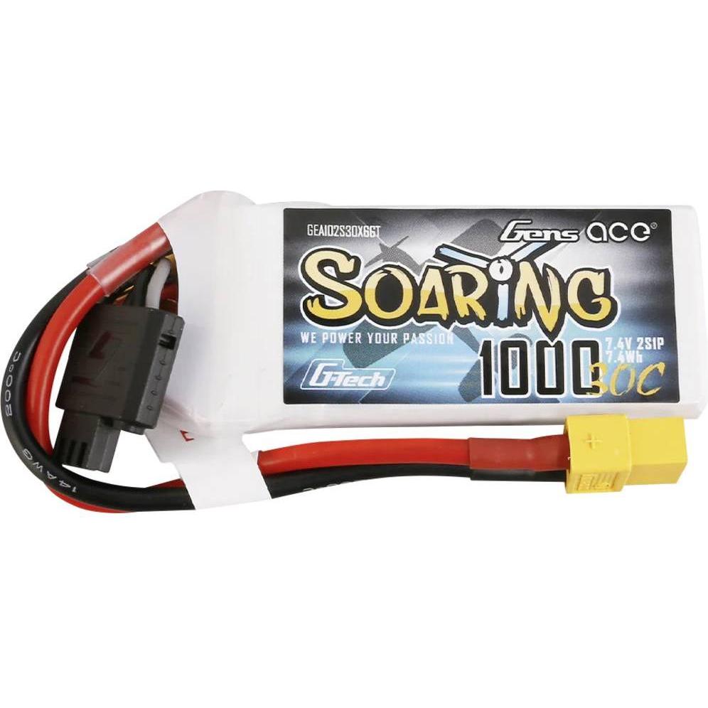 Gens Ace Battery G-Tech Soaring 1000mAh 7.4V 30C 2S1P XT60 (7.40 V, 1000 mAh)