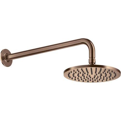 Gessi, Badarmatur, Inciso Antikalk-Kopfbrause D200 mm, mit Gelenk und Wandarm 389 mm, 1/2 Anschluss, 58148