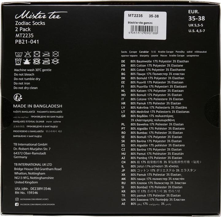 Image du produit Urban Classics Chaussettes Zodiac 2-Pack - 18973 (lot de 2, 35 - 38)