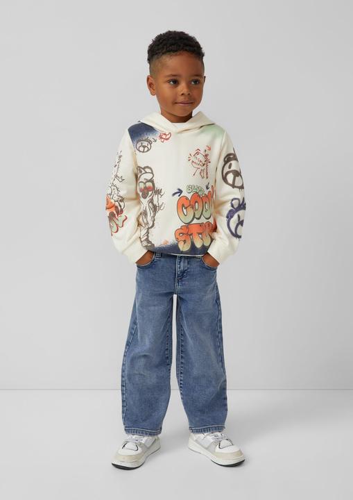 Produktbild s.Oliver Sweatshirt Hoodie mit All-over-Print im Graffiti-Stil (98)