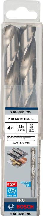 Produktbild Bosch Professional Zubehör PRO Metal HSS-G Spiralbohrer, 16 x 120 x 178 mm (16 mm)