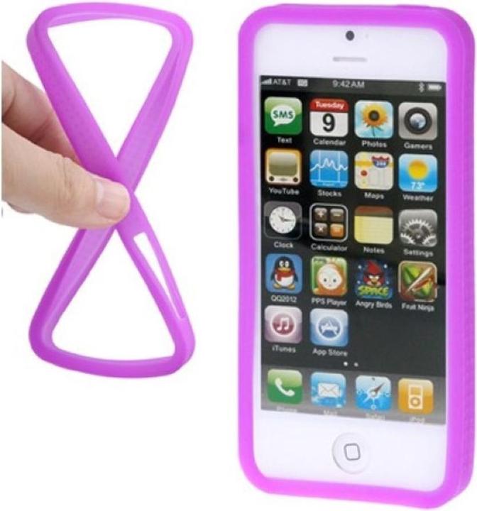Actual product image König Design Protective Cover Silicone Bumper for Mobile iPhone 5 & 5s Purple (Apple iPhone 5)