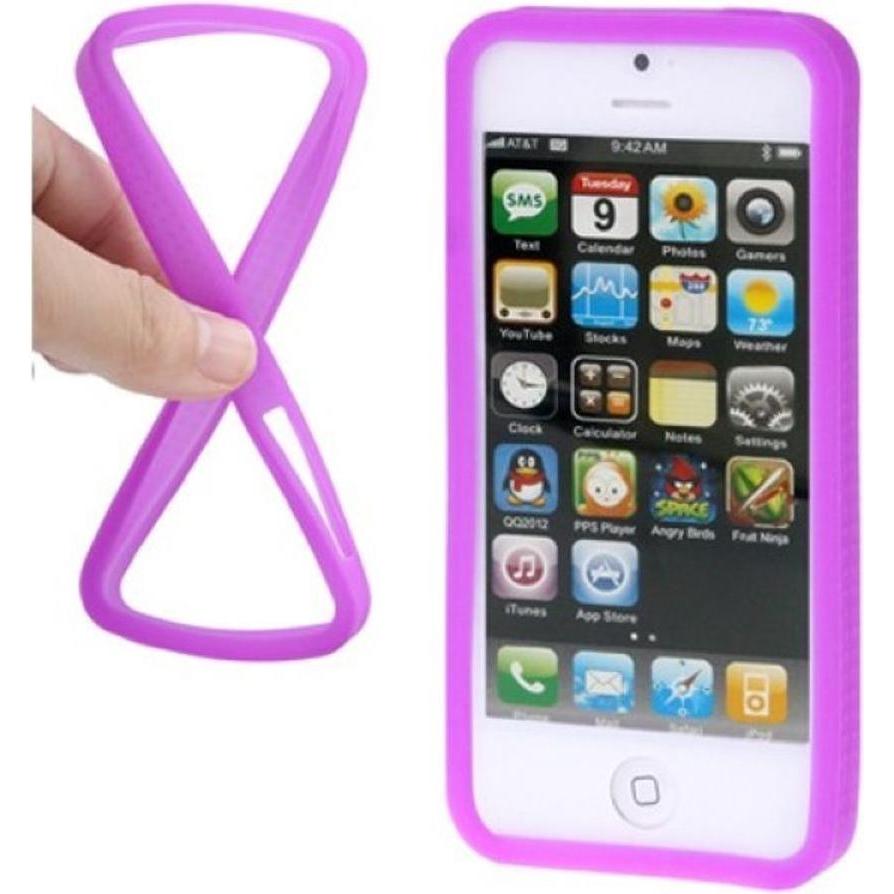 König Design Schutzhülle Silikon Bumper für Handy iPhone 5 & 5s Lila (Apple iPhone 5), Smartphone Hülle, Violett