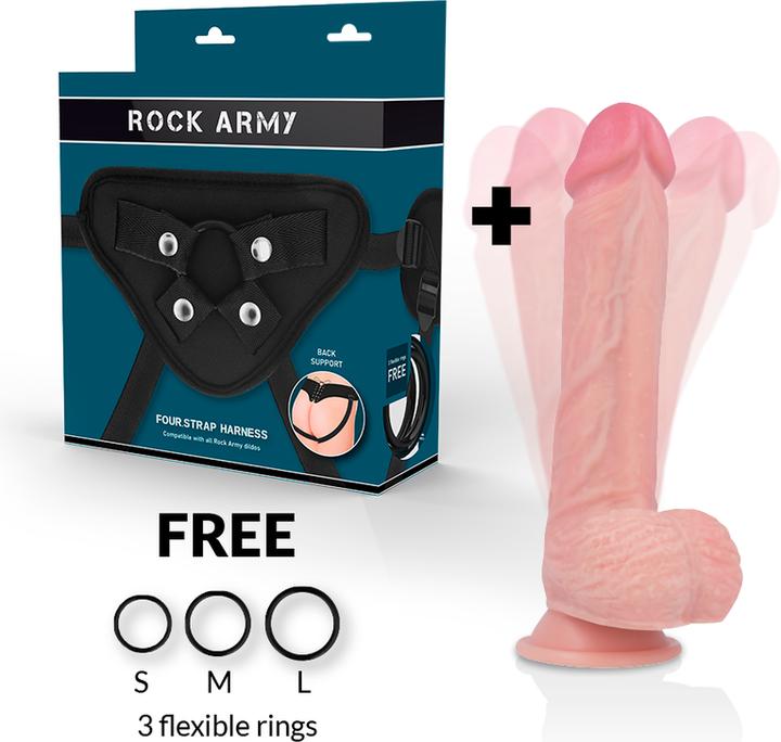 Image du produit Rock Army ROCKARMY - CEINTURE + HAWK-ROTATOR ET VIBRATEUR 22 CM -O- 4.6 CM