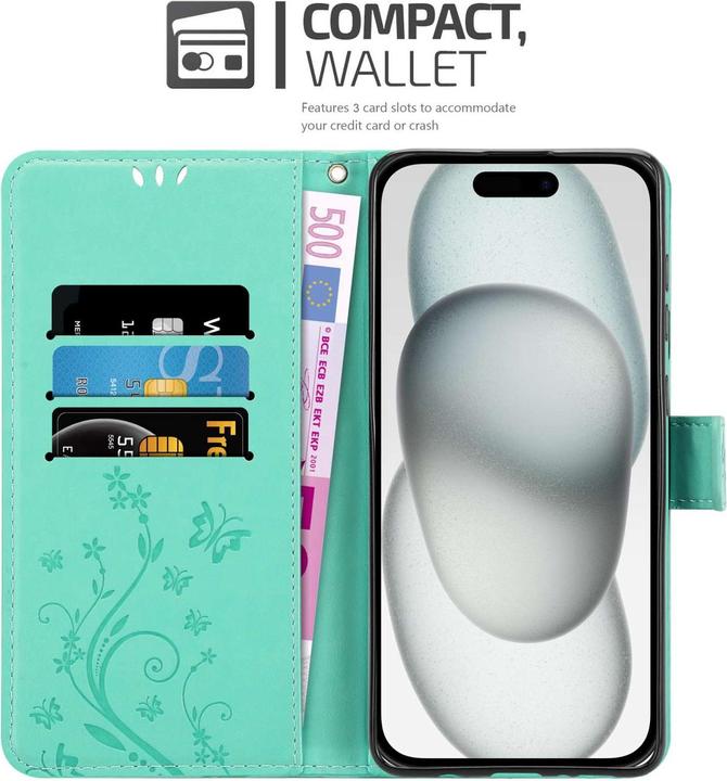 Actual product image Cadorabo Case for Apple iPhone 15 Flower Book (Apple iPhone 15)