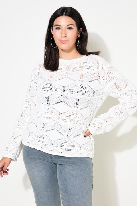 Actual product image Studio Untold Geometric Openwork Knit Sweater (58)