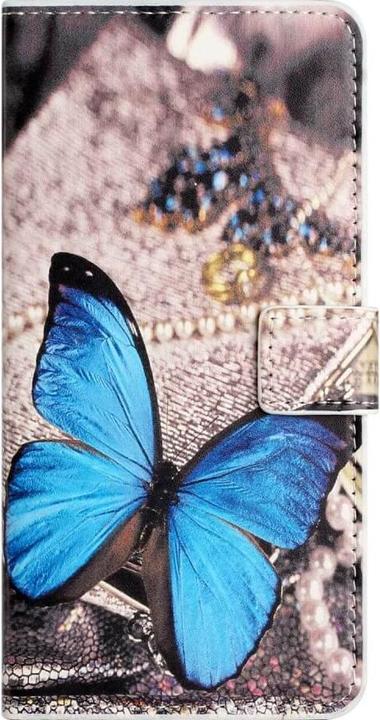 Actual product image Cover-Discount iPhone 15 - Leather case cover butterfly blue (Apple iPhone 15)