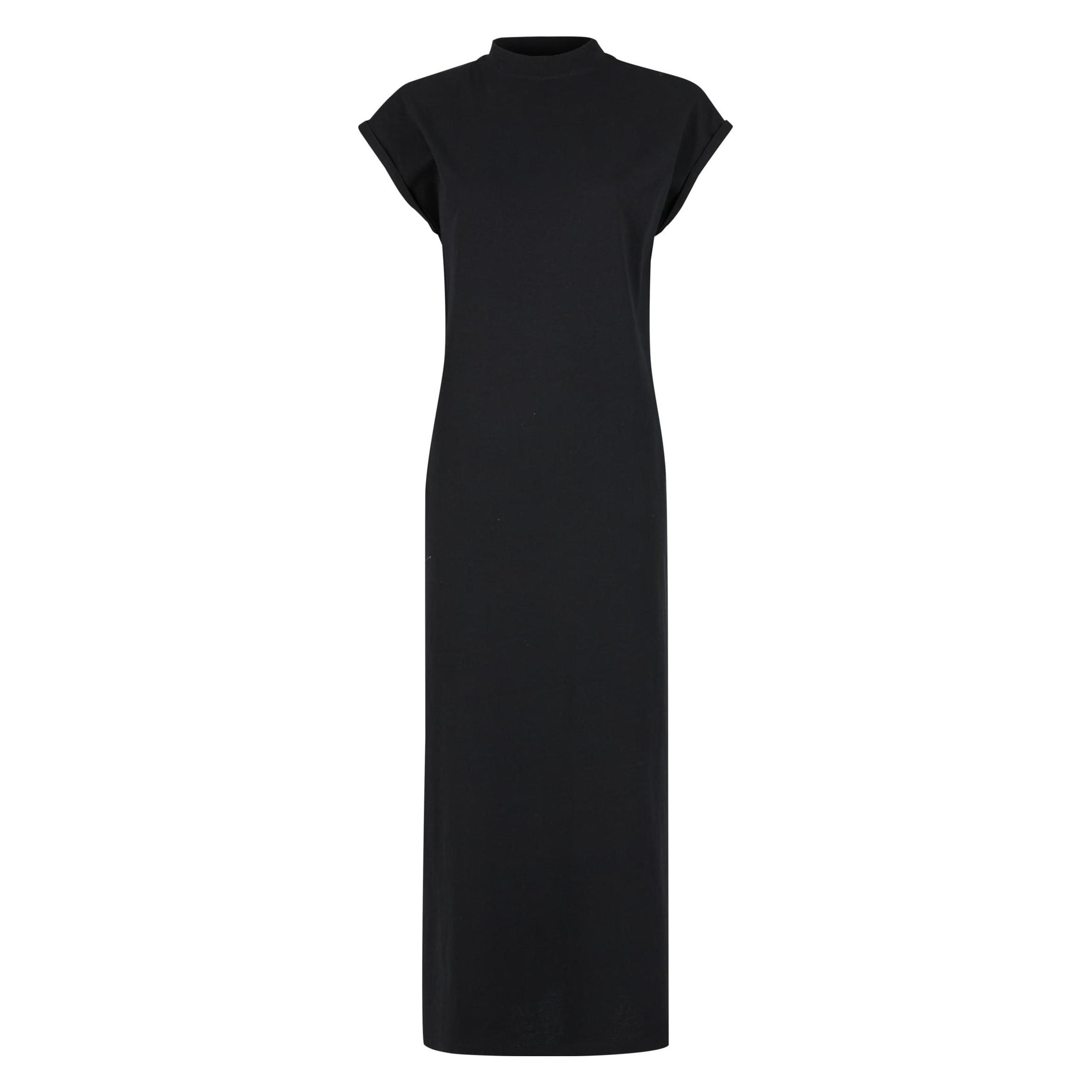 Build Your Brand, Damen, Kleider, Ladies Long Extended Shoulder Dress, Schwarz, (5XL)
