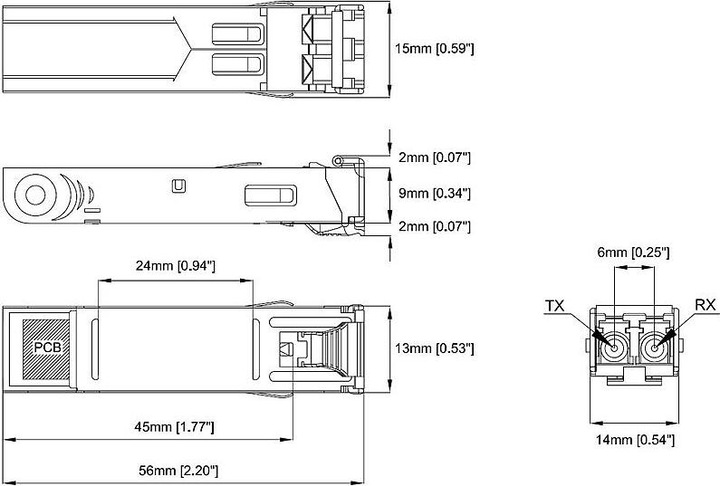 Actual product image Axis T8612 SFP Module LC.SX