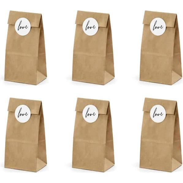 Partydeco Treat bags, kraft (1 pkt / 6 pc.) (6x) (TNS2-031)