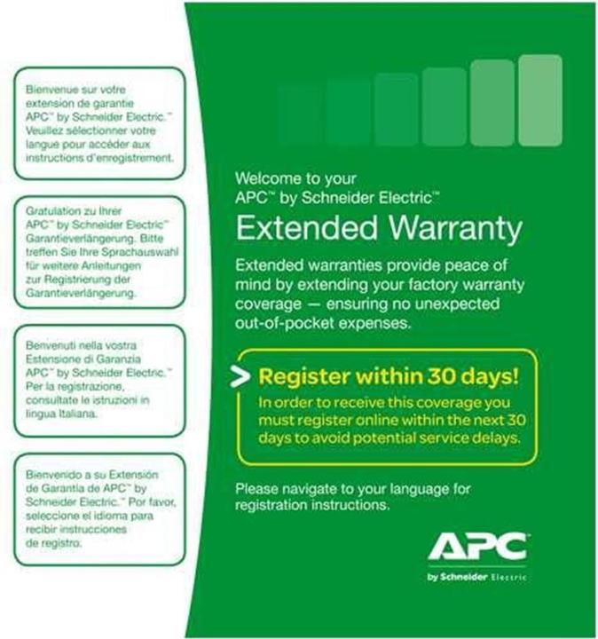 Label énergétique APC 1 an d'extension de garantie dans une boîte - Renewal or High Volume