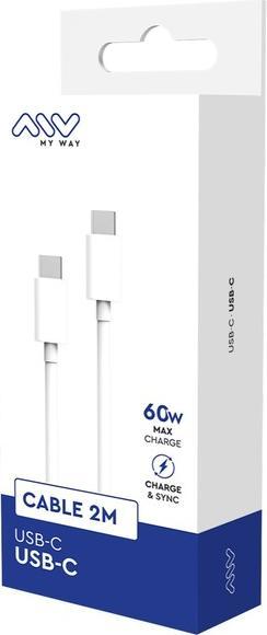 Immagine prodotto My Way Cavo Myway 2m Tipo C Tipo C Blanc (2 m, 60 W)