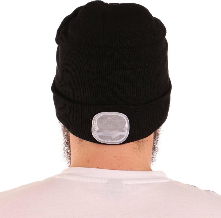 Actual product image Sixtol Cap with headlamp 180lm, rechargeable, USB, universal size, cotton/PE, black (180 lm)