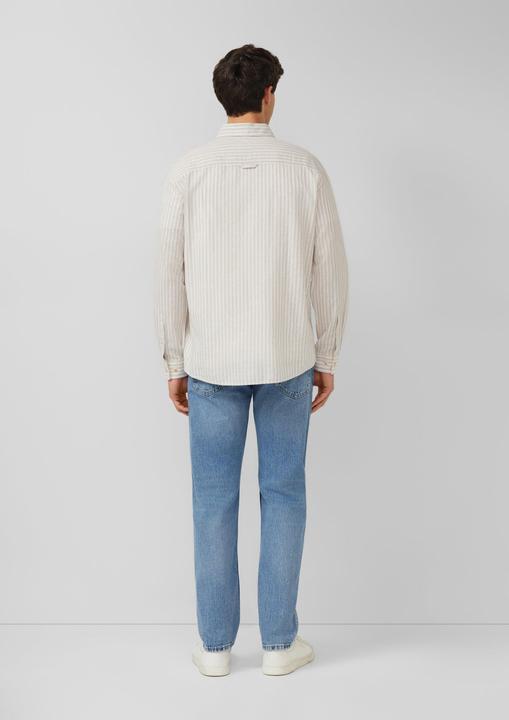 Immagine prodotto s.Oliver Regular Fit: Langarmhemd aus Leinenmix mit Streifen (L)