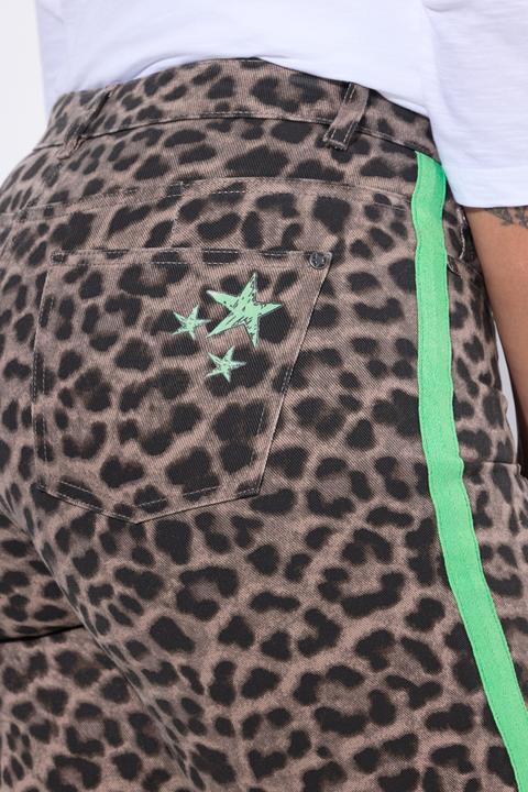 Immagine prodotto Angel of Style Pantaloni in twill modello Nora con taglio della gamba ampio, design leopardato e righe laterali (52)