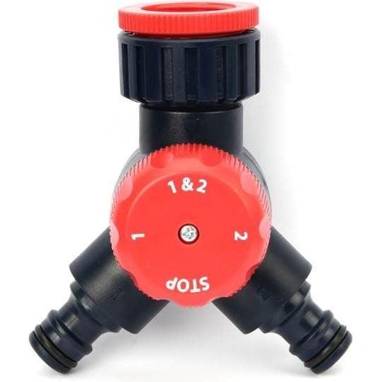 Bosch Home & Garden, Raccordo per tubo flessibile, Chiusura A 2 Vie In Plastica (25 mm)