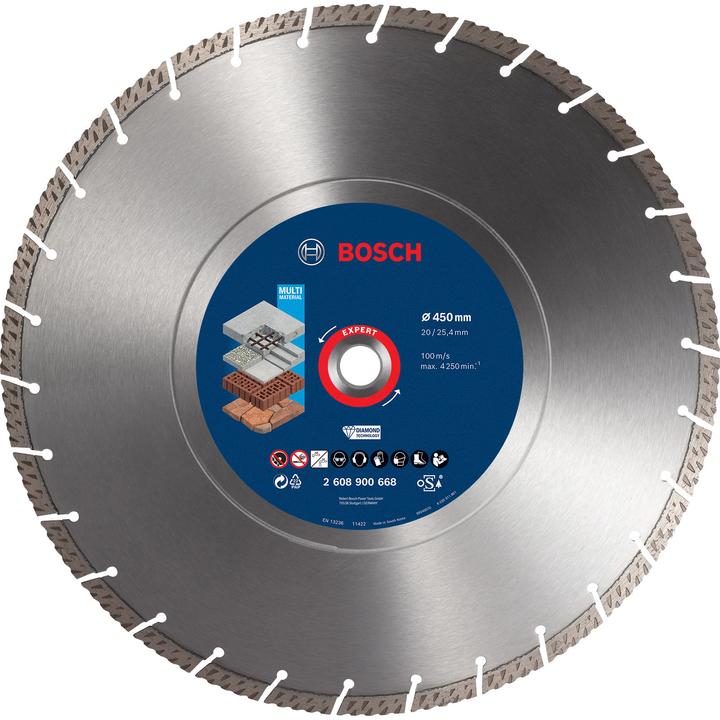 Actual product image Bosch Professional Zubehör Expert MultiMaterial diamond cutting discs, 450 x 25.40 x 3.3 x 12 mm
