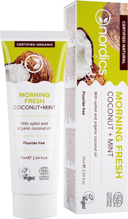 Produktbild Nordics Zahnpasta Morning Fresh Kokos Minze ohne Fluor – (75 ml)