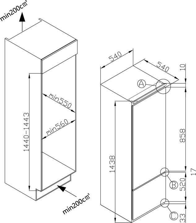 Image du produit Amica EB-Kühl/Gefrierkombi (212 l)
