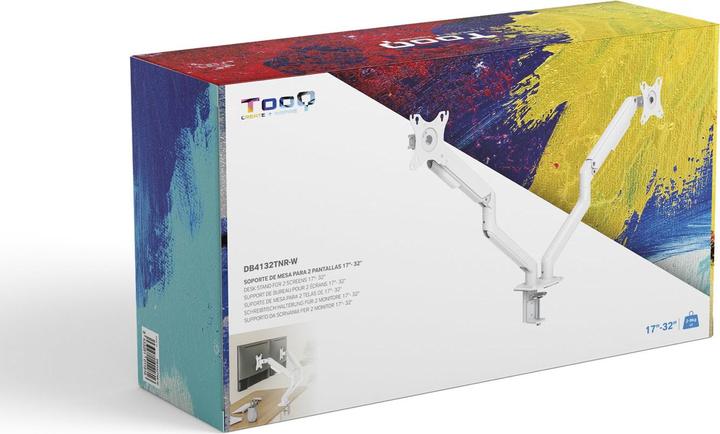 Produktbild Tooq Technology DB4132TNR-W - Klemme /Bolzen - 18 kg - 43,2 cm (17 Zoll) - 81,3 cm (32 Zoll) - 1 (Tisch, 32", 9 kg)