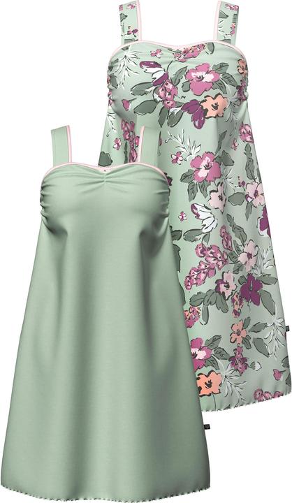 Produktbild Ulla Popken Bigshirts, 2er-Pack, Blüten/uni, geraffter Ausschnitt (62)