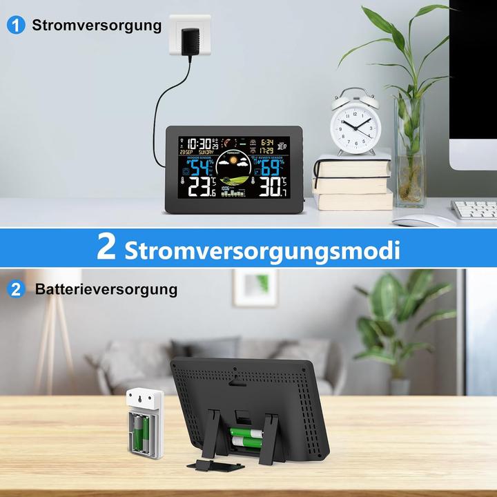 Image du produit Viflykoo Wetterstation mit Aussensensor & Funkuhr