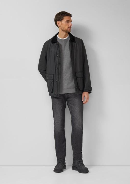 Produktbild s.Oliver Strickpullover Strickpullover mit Raglanärmeln und Logo-Patch (L)