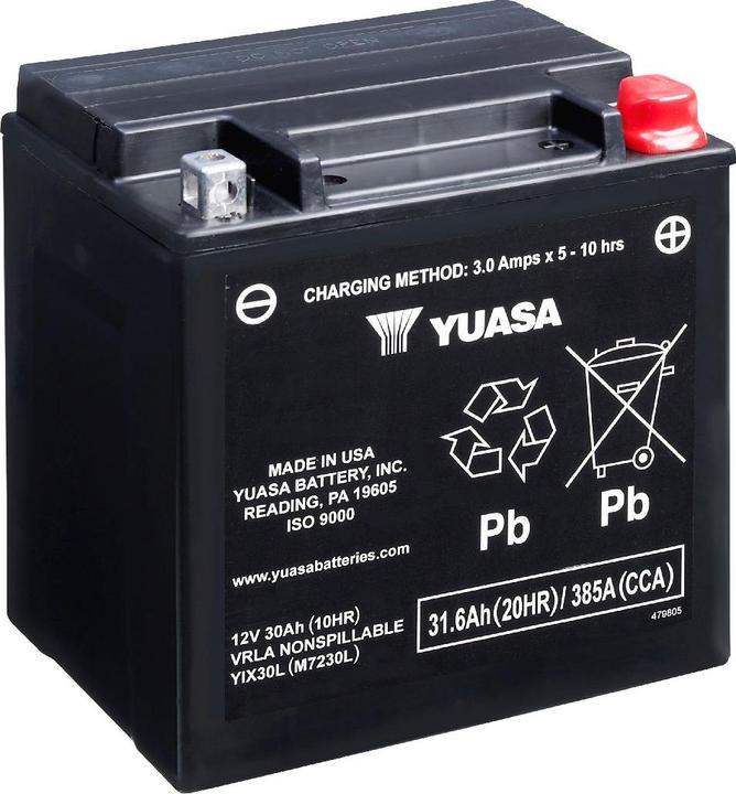 Produktbild Yuasa AGM Motorradbatterie 12V 31.6Ah 400A (12 V, 31.60 Ah, 400 A)