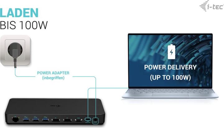 Image du produit i-tec USB-C Triple 4k Display Docking (USB-C, 6 Ports)