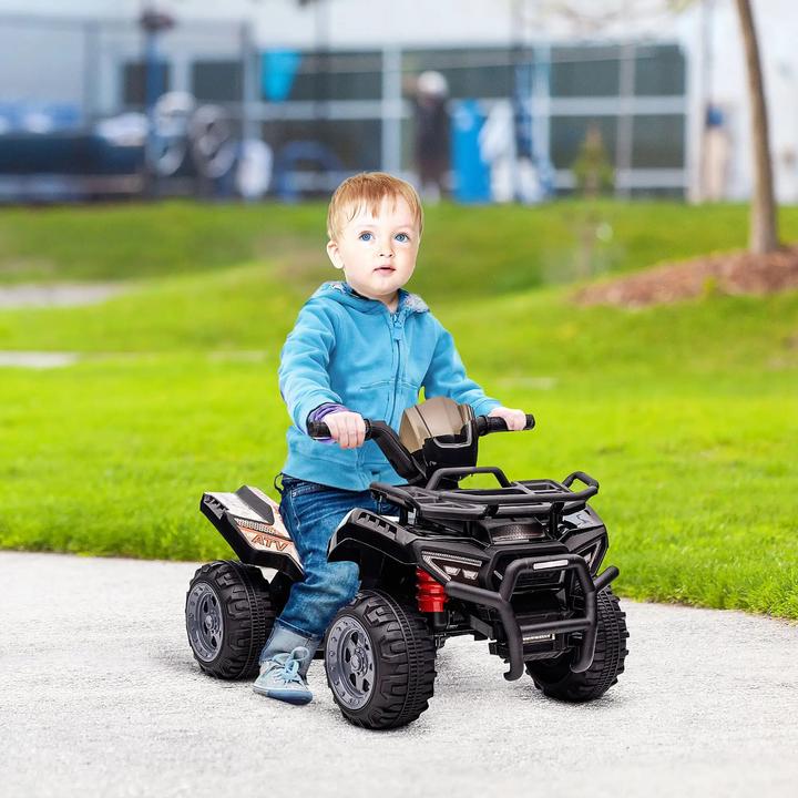 Actual product image Swisshandel24 Children's electric car Electric quad ATV LED, for 18-36 months Black 70 x 42 x 45 cm (6 V)