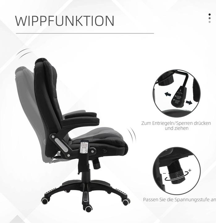 Immagine prodotto Vinsetto Sedia da ufficio con funzione massaggio e calore