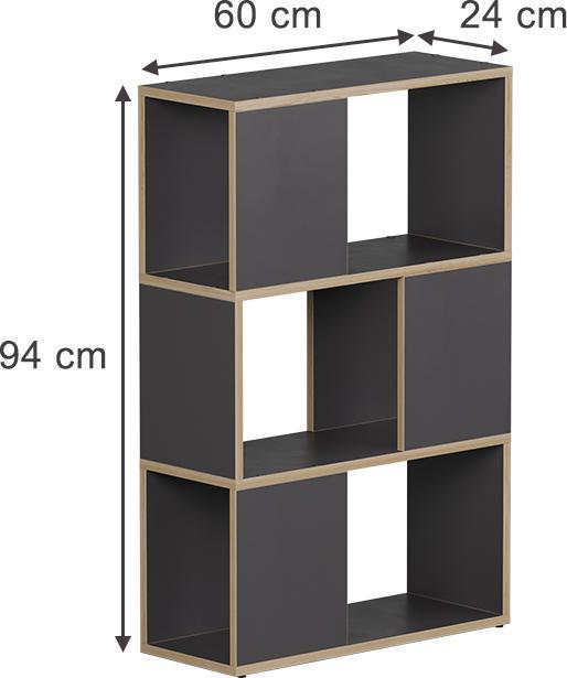 Actual product image Vicco Raumteiler Eneos, Anthrazit/Eiche, 60 x 94 cm