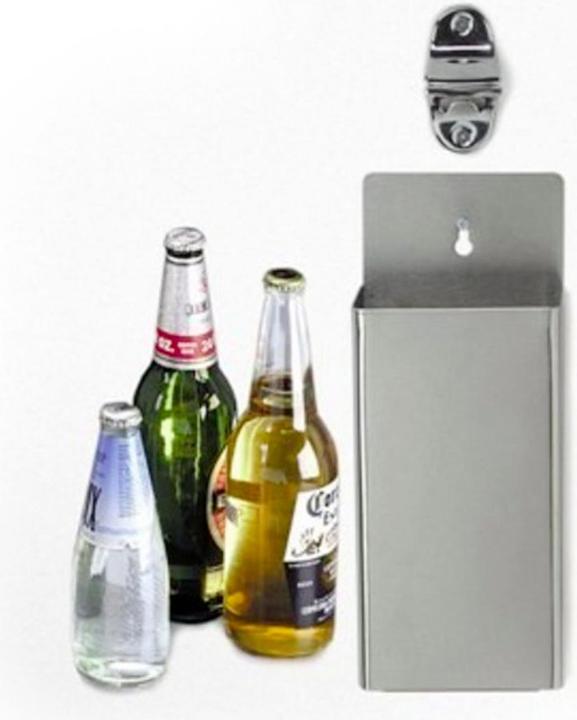 Immagine prodotto Ich-zapfe Apribottiglie a muro con contenitore di raccolta incluso (Cavatappi)