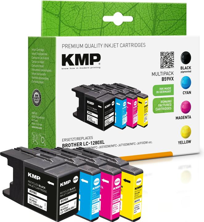 Image du produit KMP Encre Combi Pack remplace LC 1280, LC1280XLVALBPDR, 1280XL Compatible Noir, Cyan, Magenta, Jaune (M, C, Y, CF)
