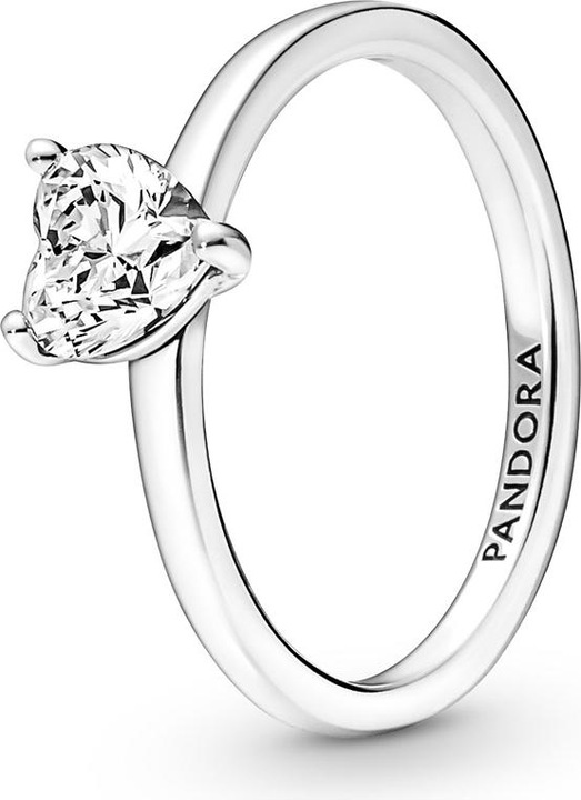 Actual product image Pandora Sparkling heart solitaire ring (60, 925 Silver)