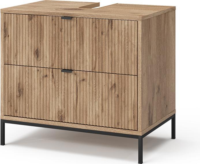 Actual product image Vicco Waschbeckenunterschrank Eliza, Viking Oak, 70 x 63 cm mit 2 ausziehbaren Schubladen (70 x 45.10 x 63 cm)