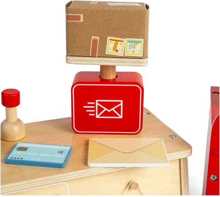 Produktbild Bigjigs Holz-Postamt-Spielset, 19-teilig.
